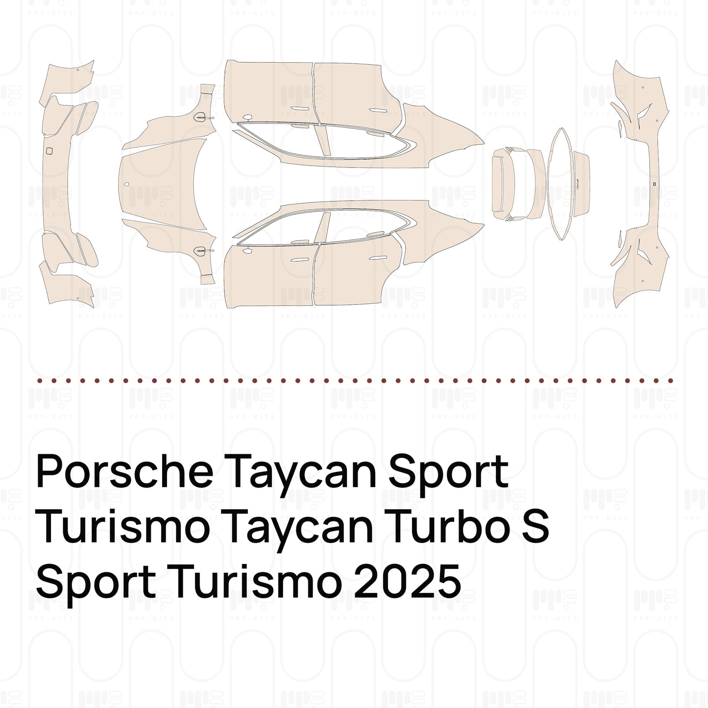 Voorgesneden PPF Porsche Taycan Sport Turismo Taycan Turbo S Sport Turismo 2025