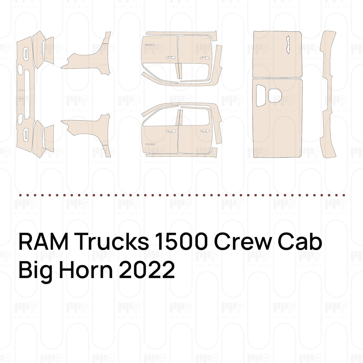 Voorgesneden PPF RAM Trucks 1500 Crew Cab Big Horn 2022