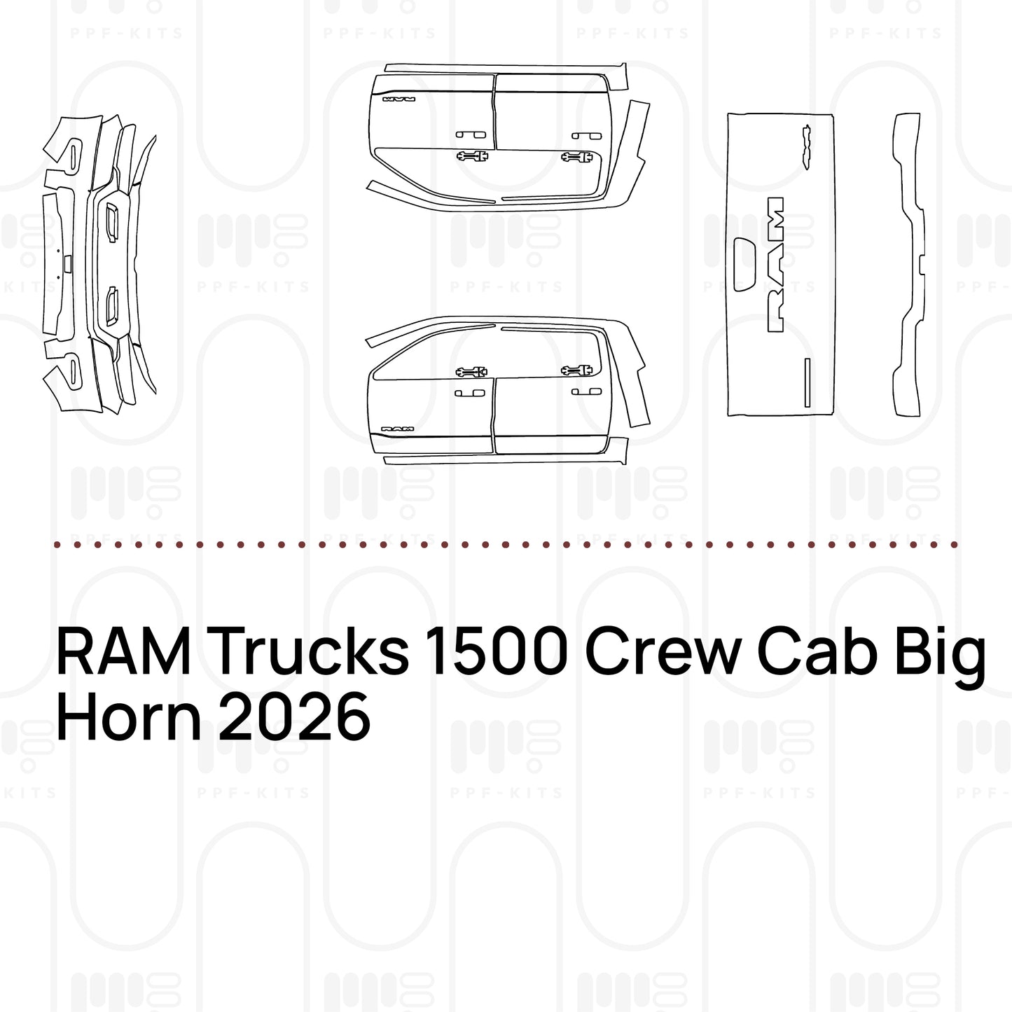 Voorgesneden PPF RAM Trucks 1500 Crew Cab Big Horn 2026