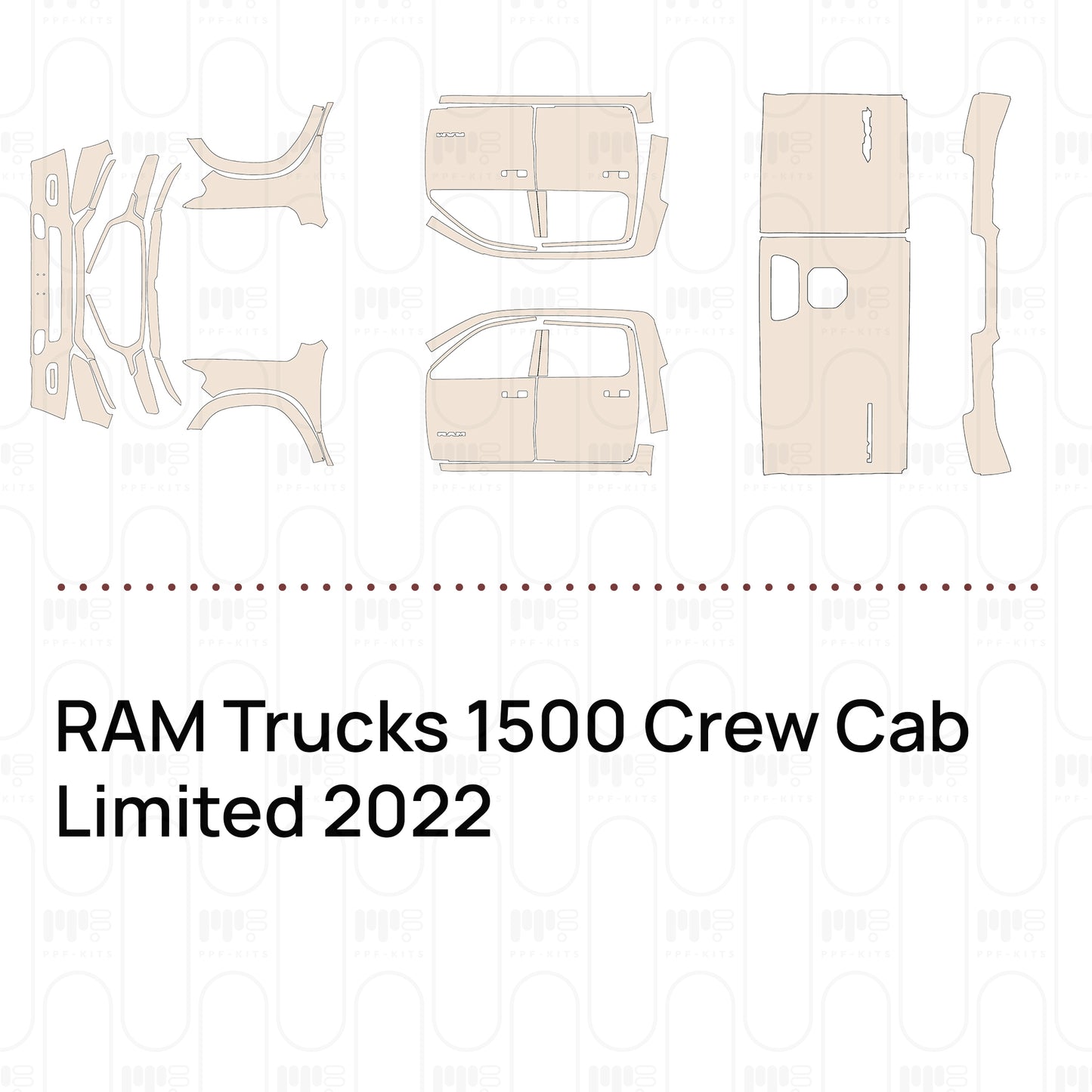 Voorgesneden PPF RAM Trucks 1500 Crew Cab Limited 2022