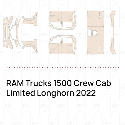 RAM Trucks 1500 Crew Cab Limited Longhorn 2022 – Voorgesneden PPF-lakbeschermingsfolie