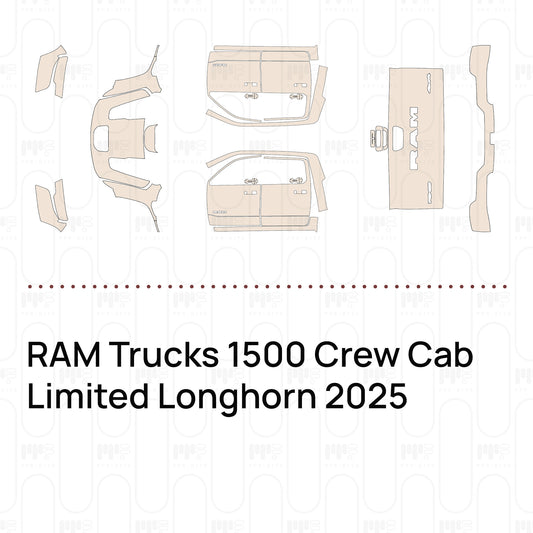 RAM Trucks 1500 Crew Cab Limited Longhorn 2025 – Voorgesneden PPF-lakbeschermingsfolie