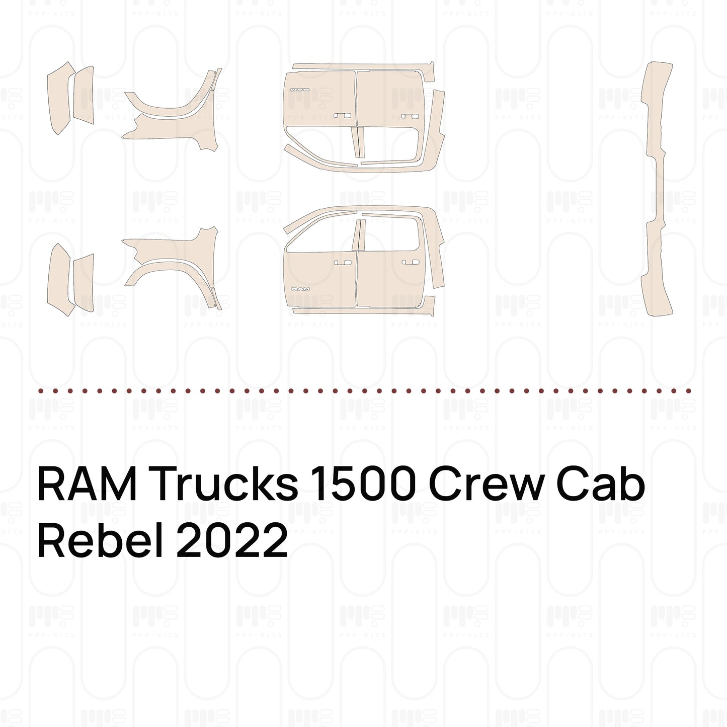 Voorgesneden PPF RAM Trucks 1500 Crew Cab Rebel 2022