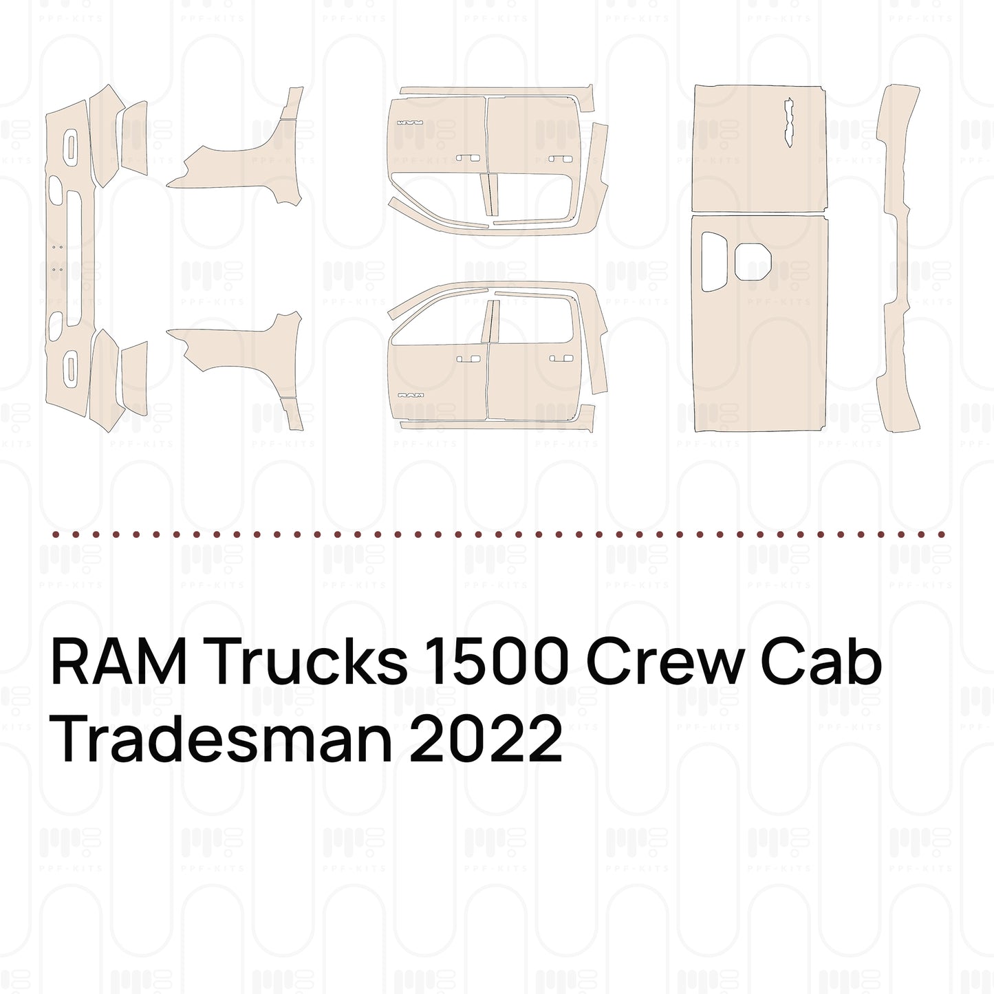 Voorgesneden PPF RAM Trucks 1500 Crew Cab Tradesman 2022
