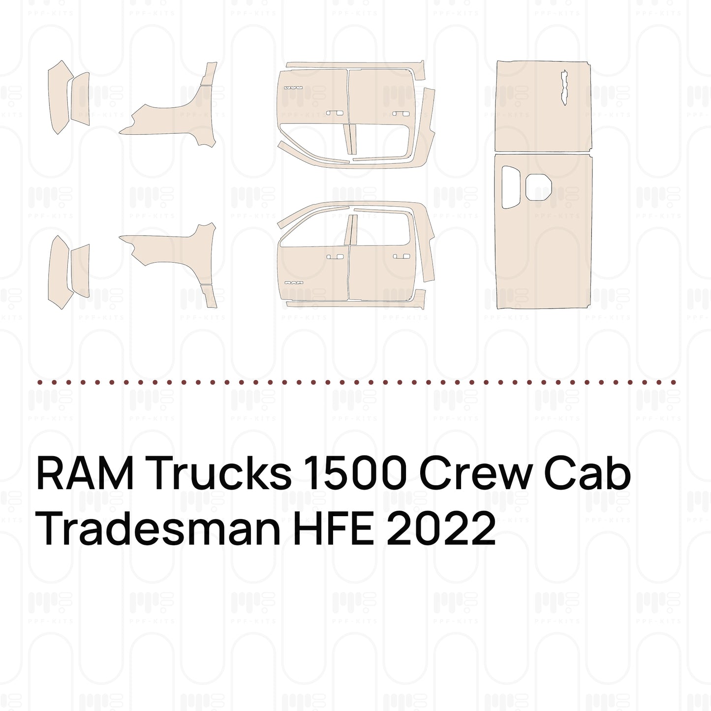 Voorgesneden PPF RAM Trucks 1500 Crew Cab Tradesman HFE 2022