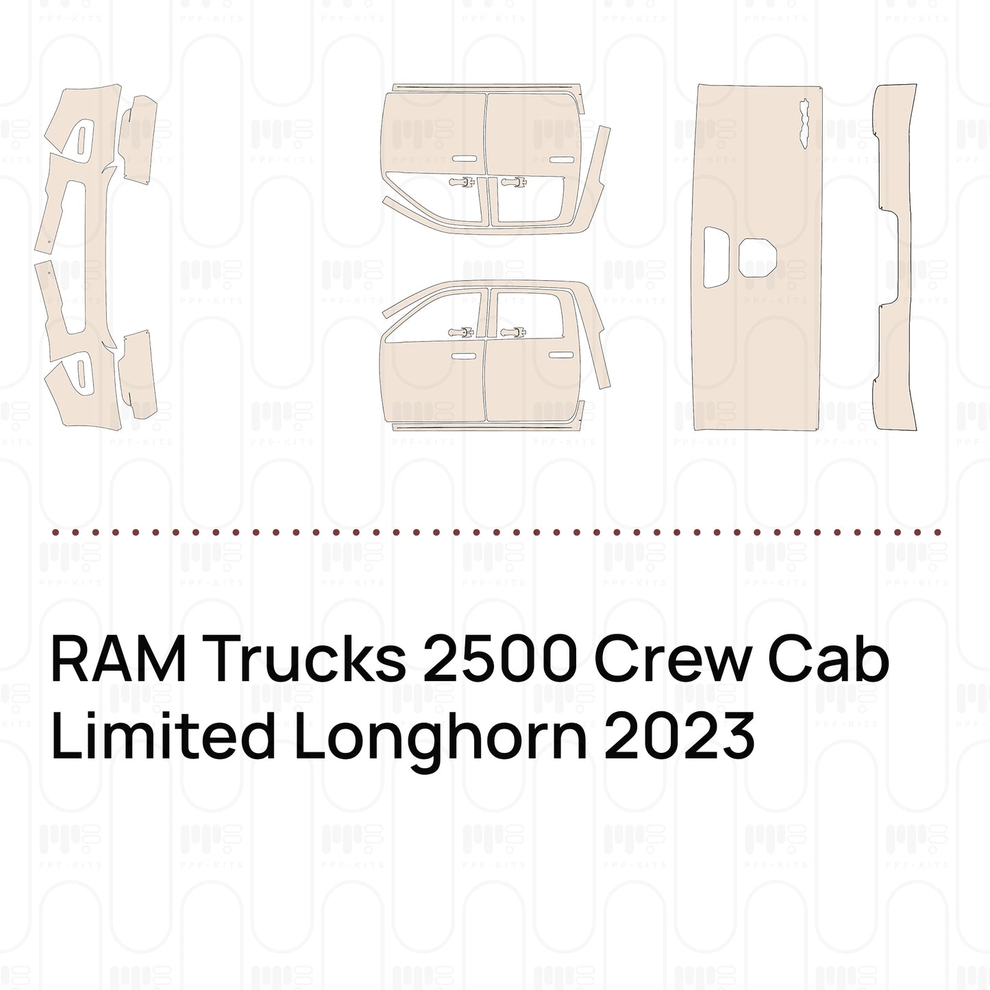 Voorgesneden PPF RAM Trucks 2500 Crew Cab Limited Longhorn 2023