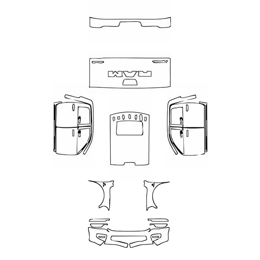 Pre-Cut PPF RAM Trucks 2500 Crew Cab Rebel 2025 - PPF-Kits