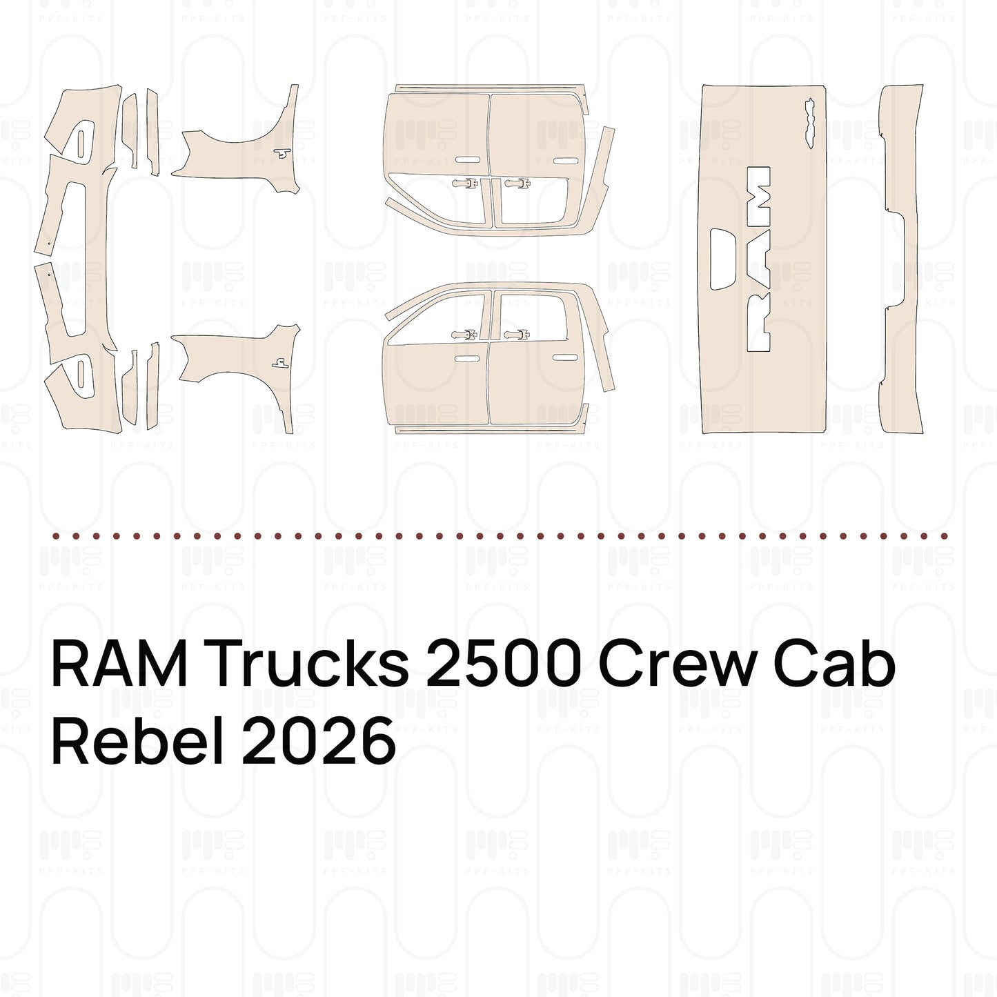 Voorgesneden PPF RAM Trucks 2500 Crew Cab Rebel 2026