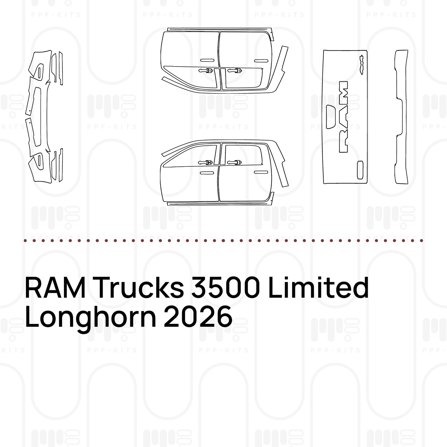 Voorgesneden PPF RAM Trucks 3500 Limited Longhorn 2026