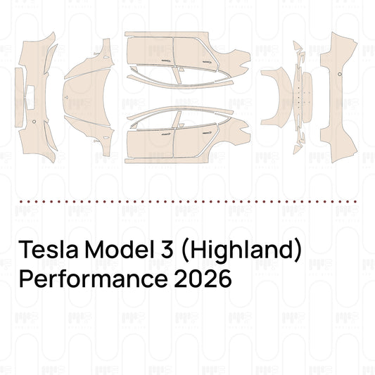 Voorgesneden PPF Tesla Model 3 (Highland) Performance 2026