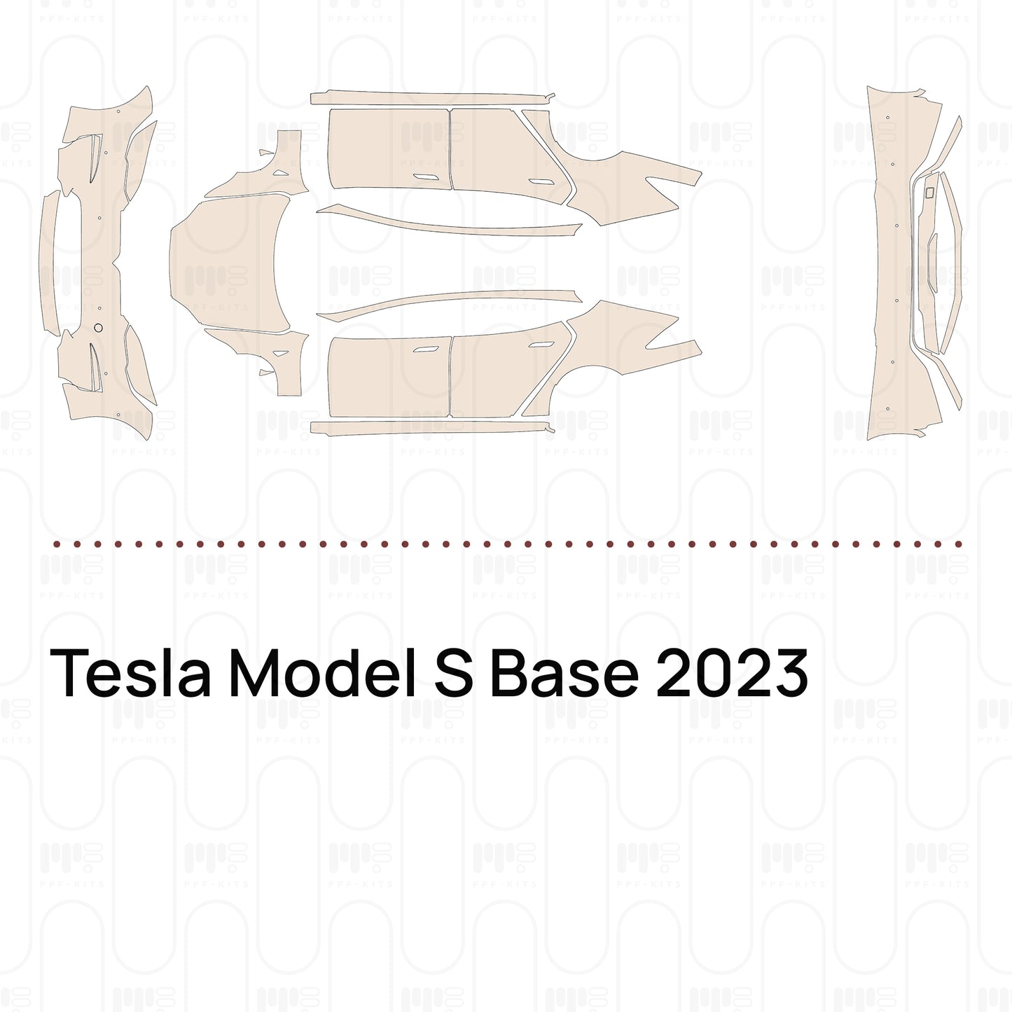Voorgesneden PPF Tesla Model S Base 2023