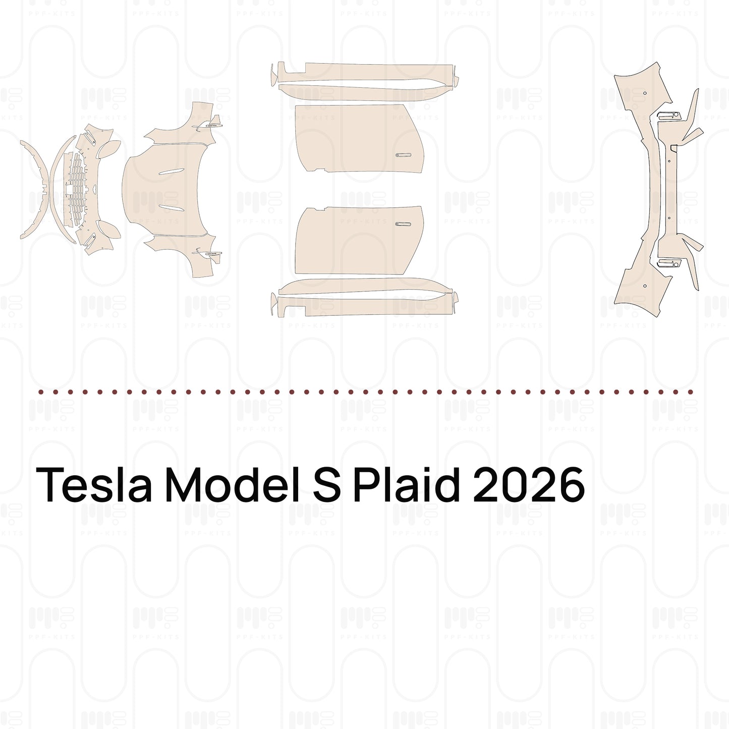 Voorgesneden PPF Tesla Model S Plaid 2026