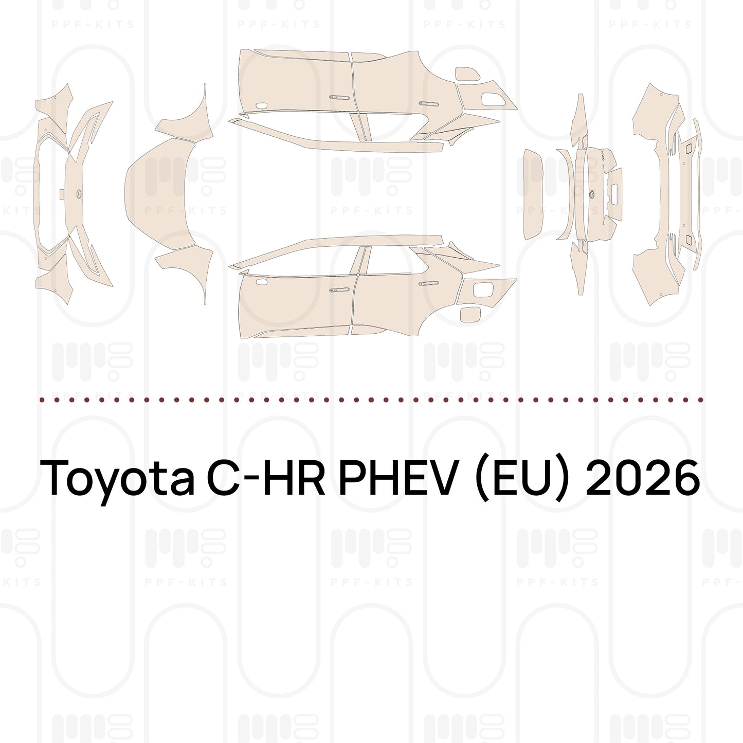 Voorgesneden PPF Toyota C-HR PHEV (EU) 2026