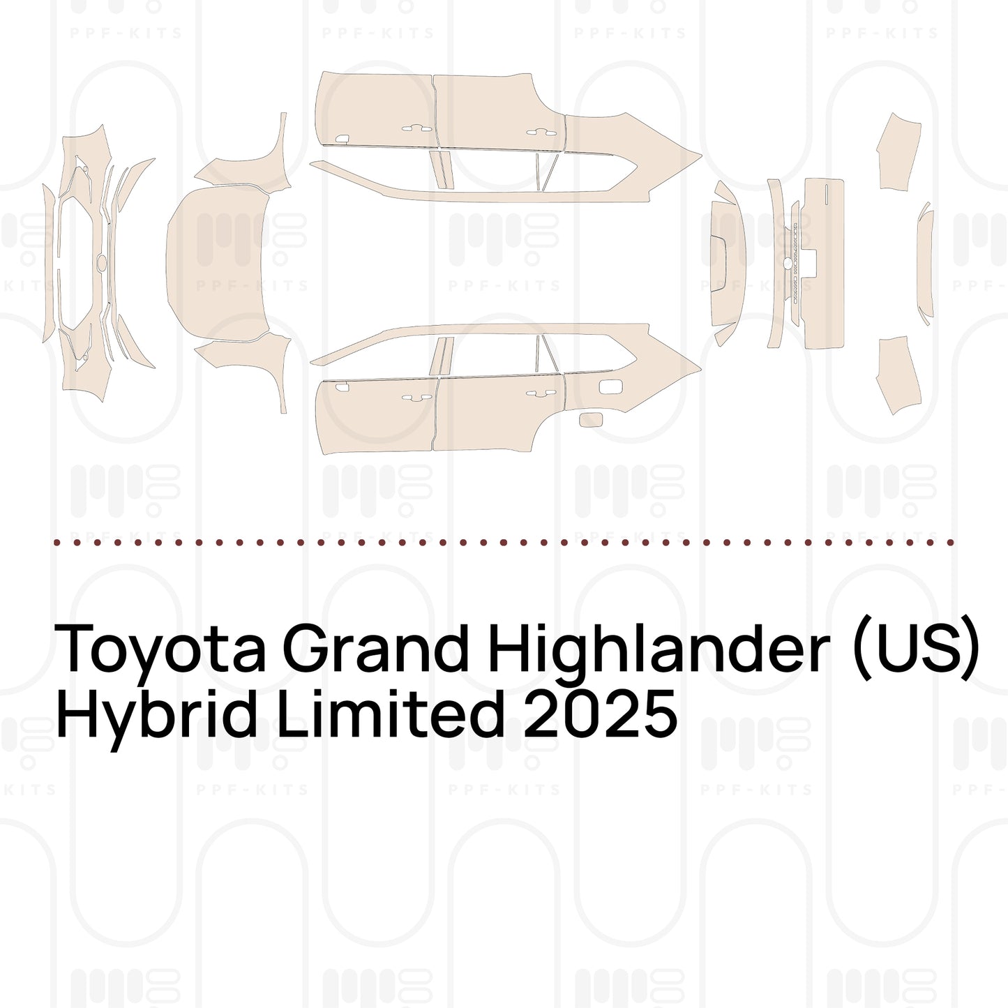 Voorgesneden PPF Toyota Grand Highlander (US) Hybrid Limited 2025