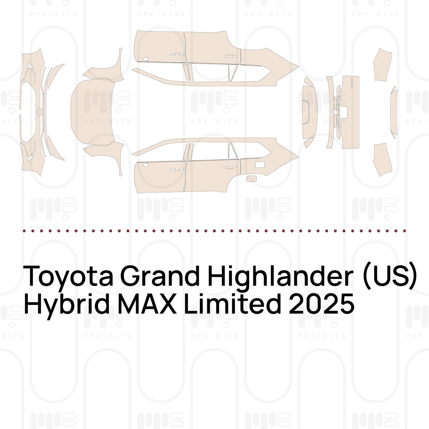 Voorgesneden PPF Toyota Grand Highlander (US) Hybrid MAX Limited 2025