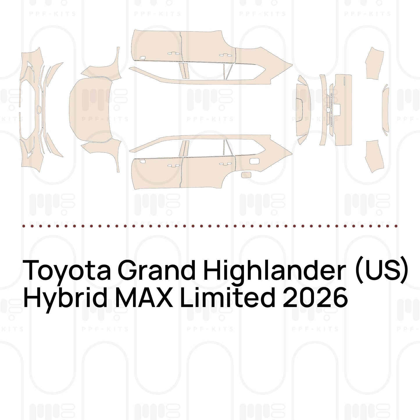 Voorgesneden PPF Toyota Grand Highlander (US) Hybrid MAX Limited 2026