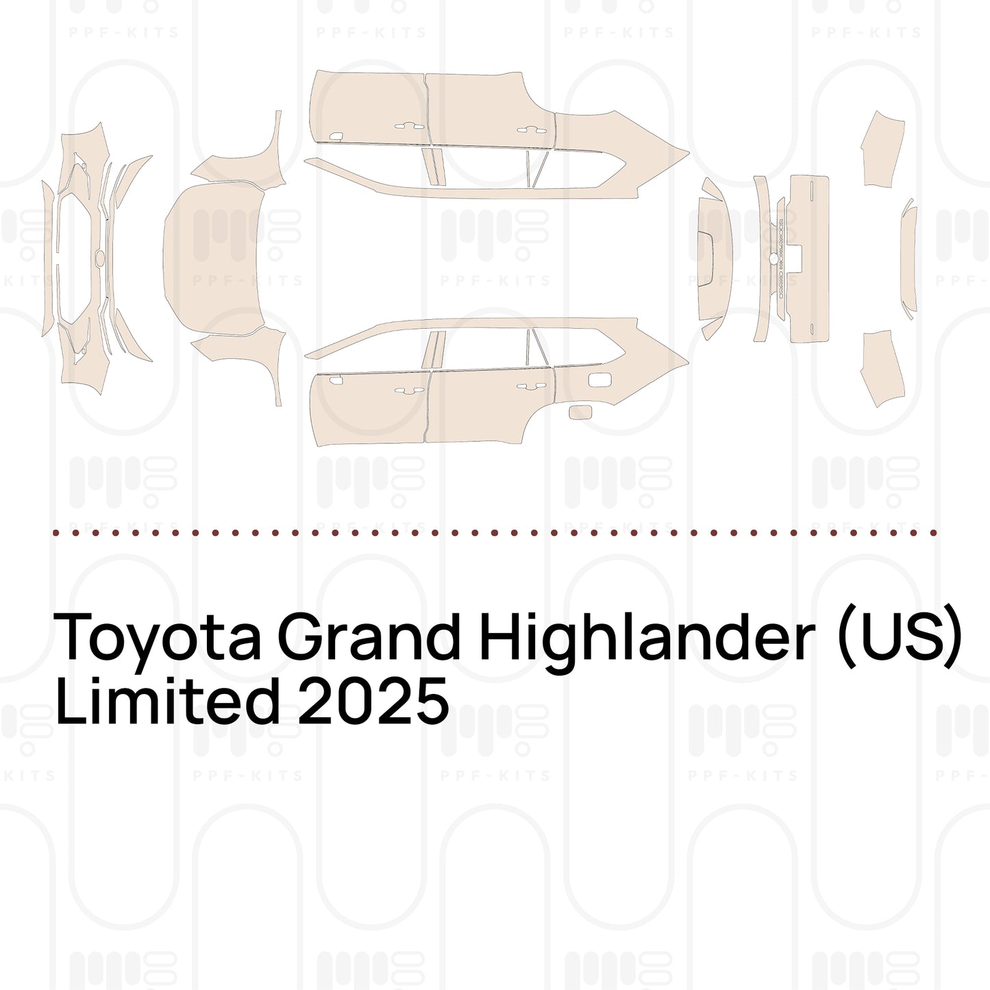 Voorgesneden PPF Toyota Grand Highlander (US) Limited 2025