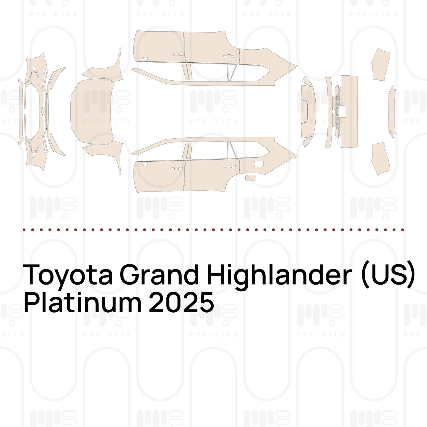 Voorgesneden PPF Toyota Grand Highlander (US) Platinum 2025