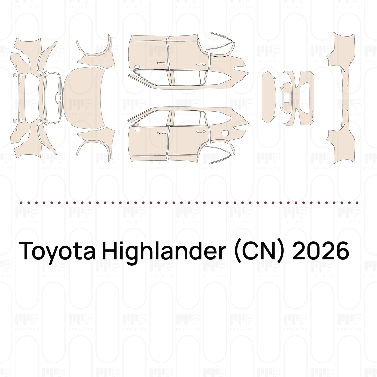 Voorgesneden PPF Toyota Highlander (CN) 2026