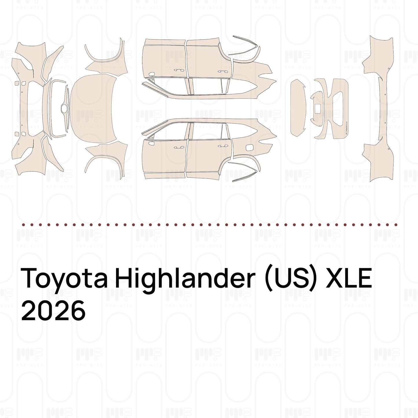 Voorgesneden PPF Toyota Highlander (US) XLE 2026