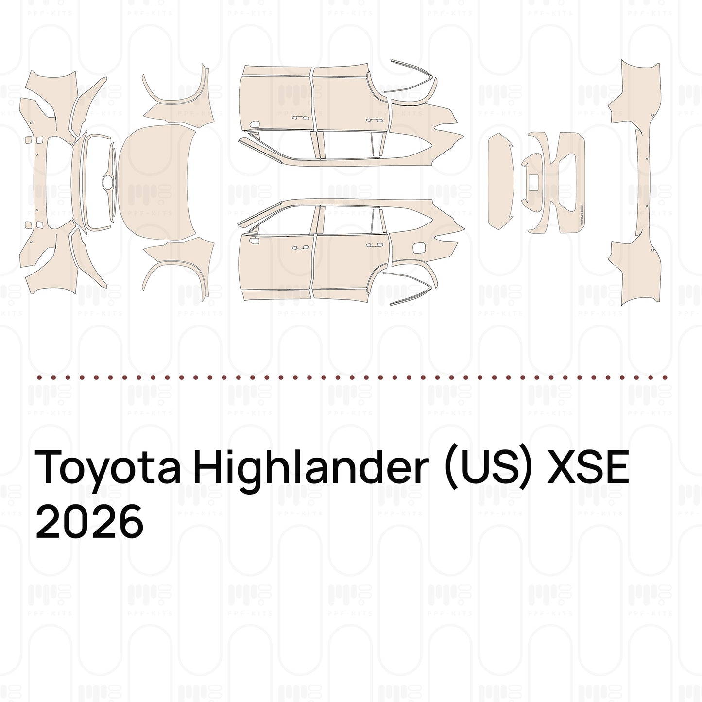 Voorgesneden PPF Toyota Highlander (US) XSE 2026