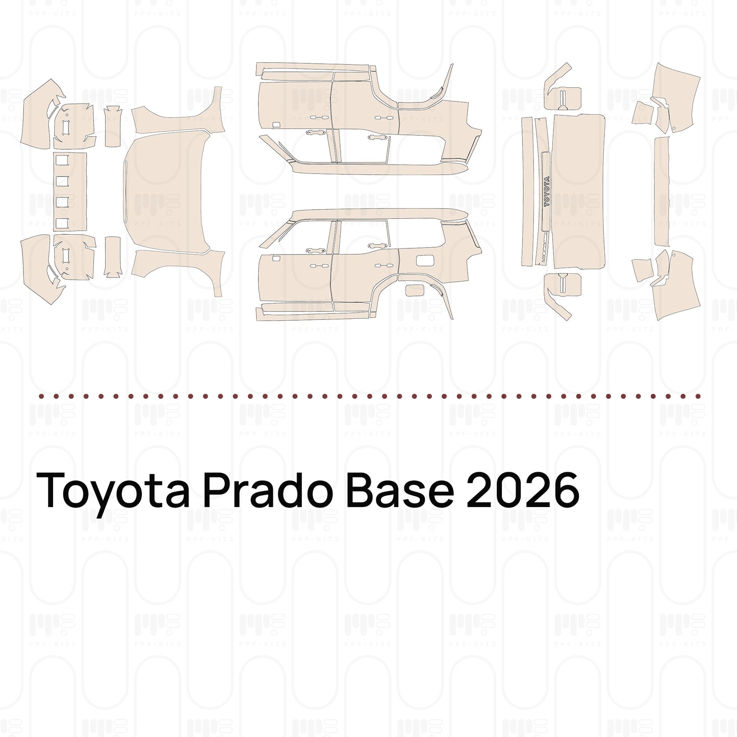 Voorgesneden PPF Toyota Prado Base 2026