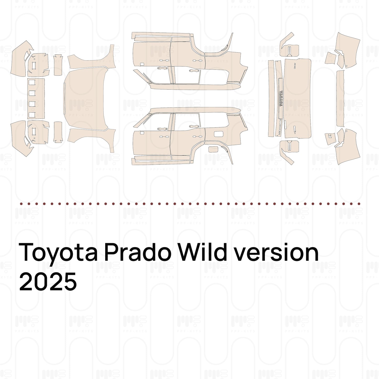 Voorgesneden PPF Toyota Prado Wild version 2025