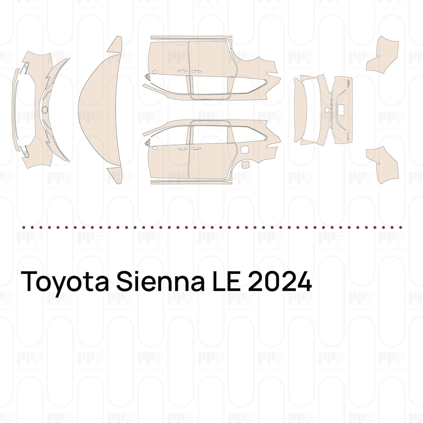 Voorgesneden PPF Toyota Sienna LE 2024