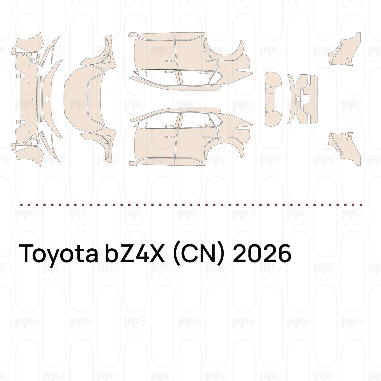 Voorgesneden PPF Toyota bZ4X (CN) 2026