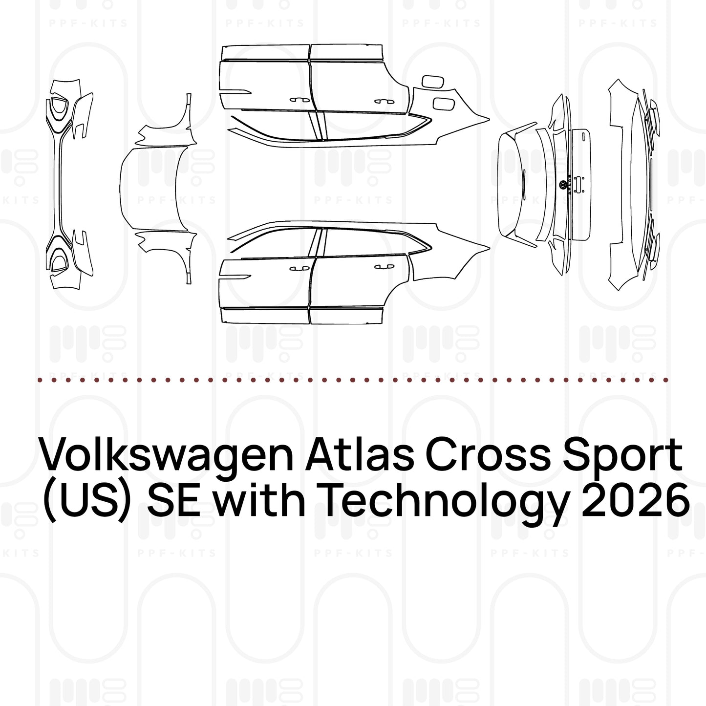 Voorgesneden PPF Volkswagen Atlas Cross Sport (US) SE with Technology 2026