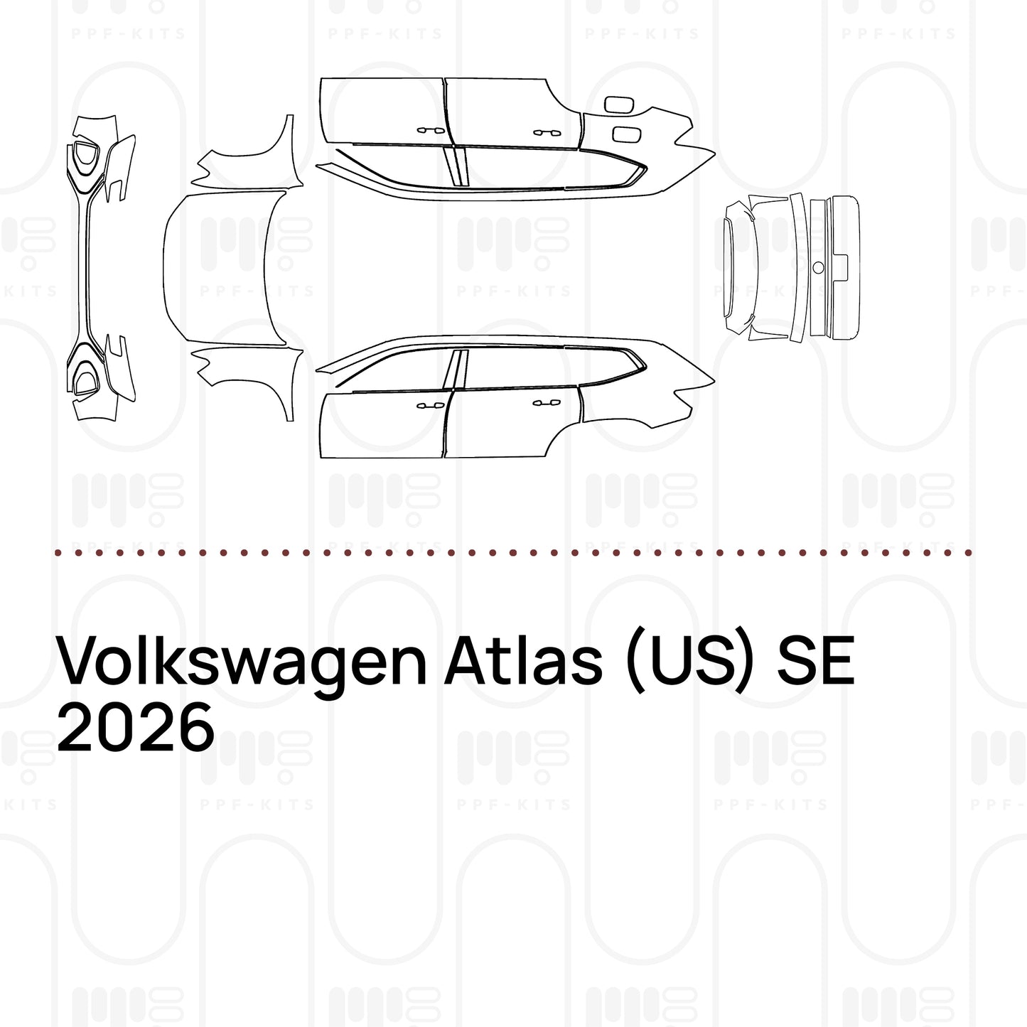 Voorgesneden PPF Volkswagen Atlas (US) SE 2026