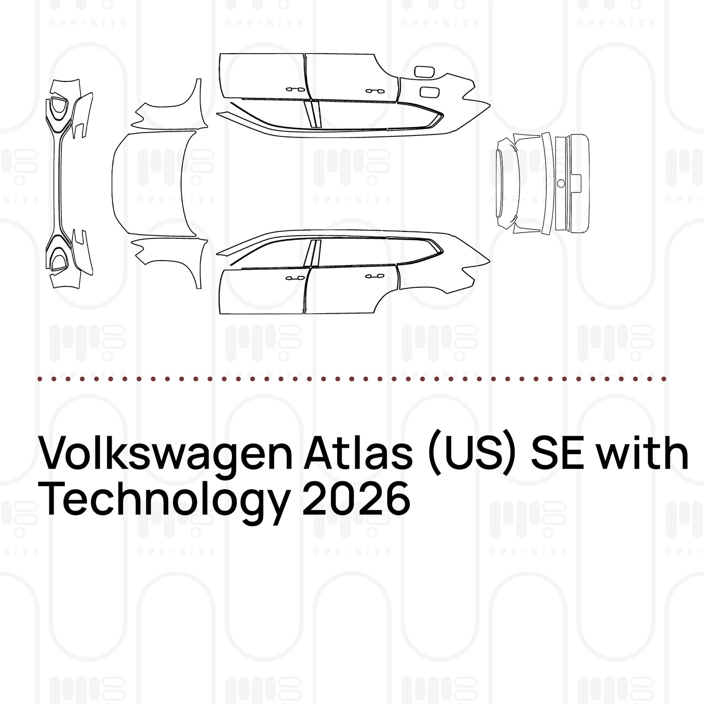 Voorgesneden PPF Volkswagen Atlas (US) SE with Technology 2026
