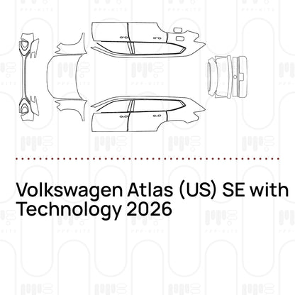 Voorgesneden PPF Volkswagen Atlas (US) SE with Technology 2026
