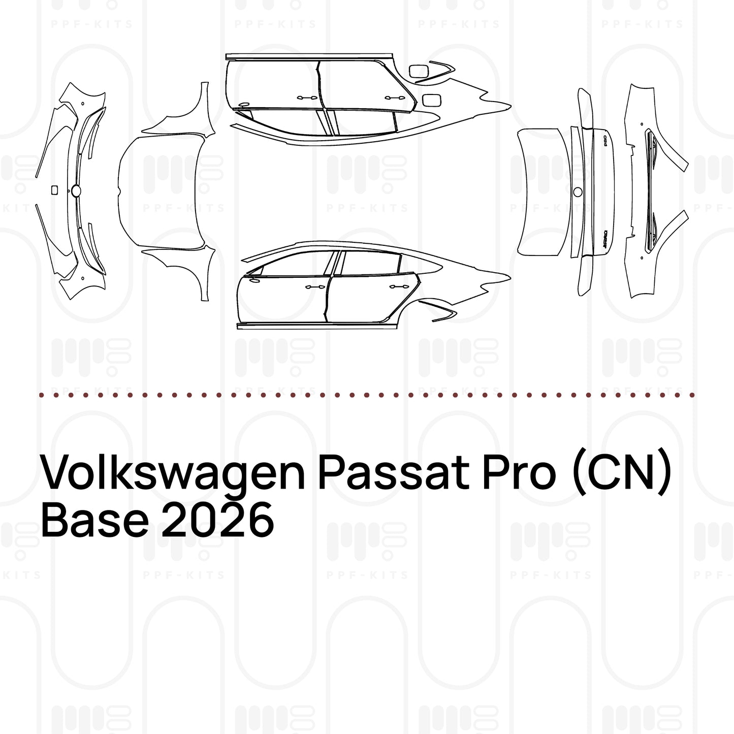 Voorgesneden PPF Volkswagen Passat Pro (CN) Base 2026