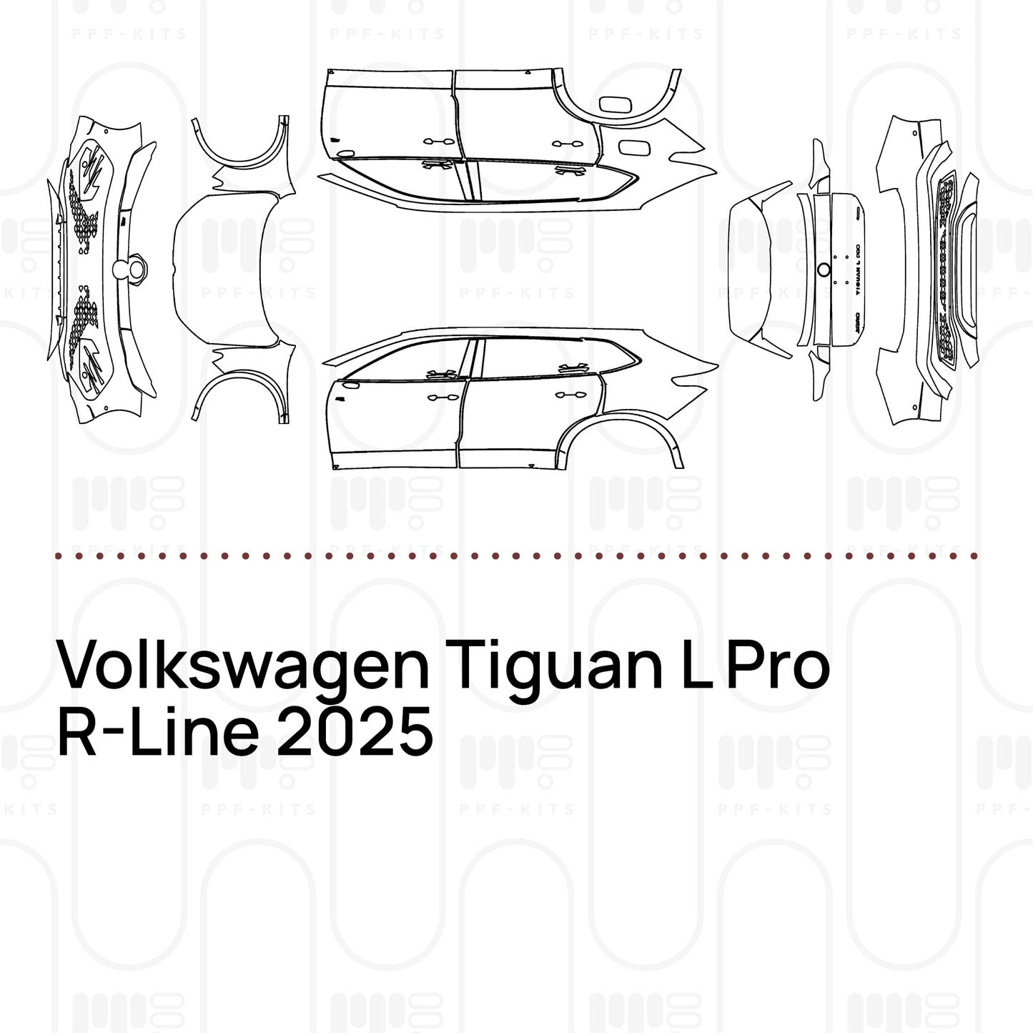 Voorgesneden PPF Volkswagen Tiguan L Pro R-Line 2025