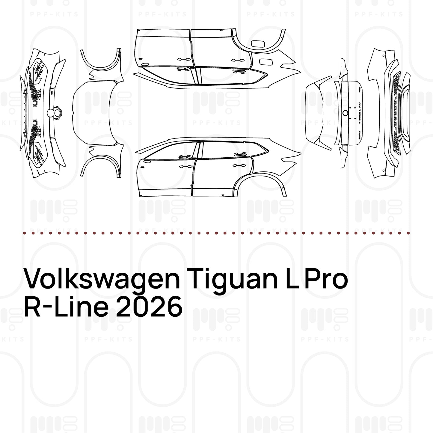Voorgesneden PPF Volkswagen Tiguan L Pro R-Line 2026