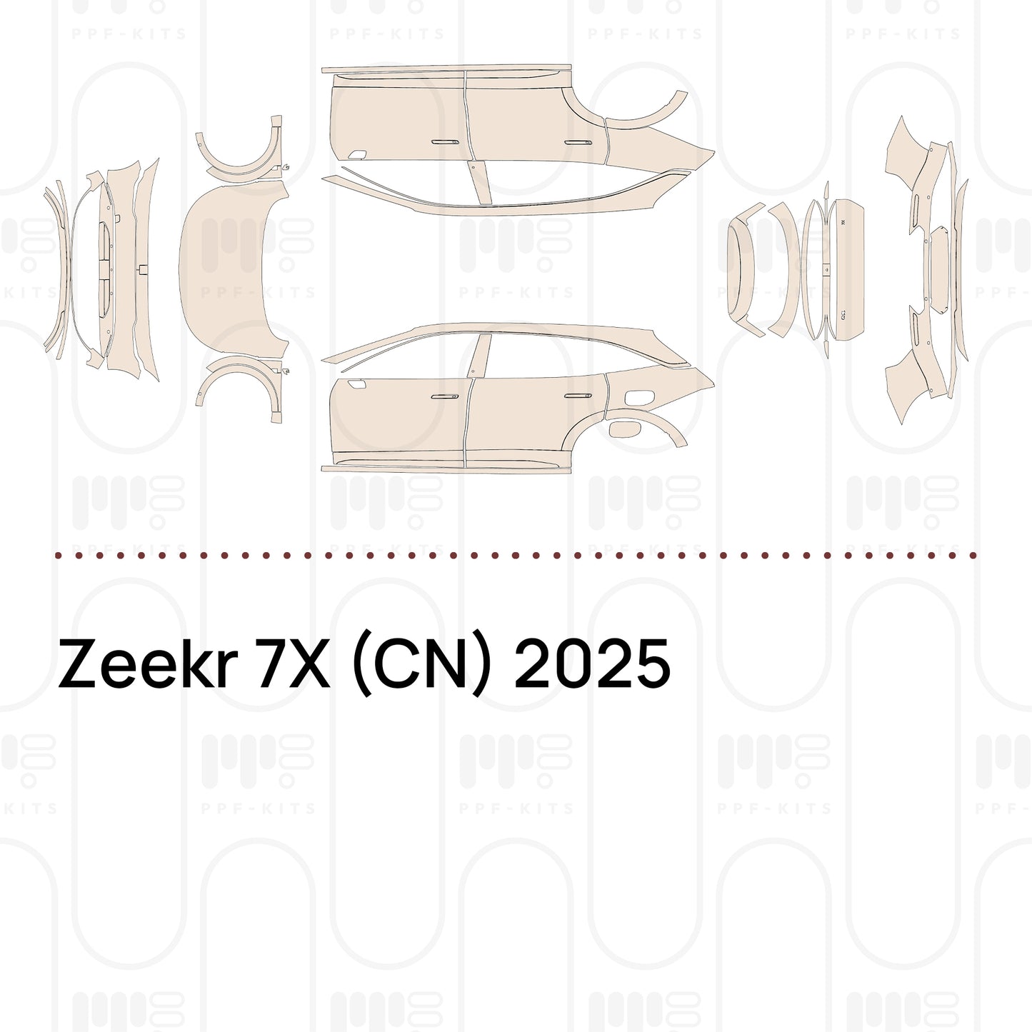 Voorgesneden PPF Zeekr 7X (CN) 2025
