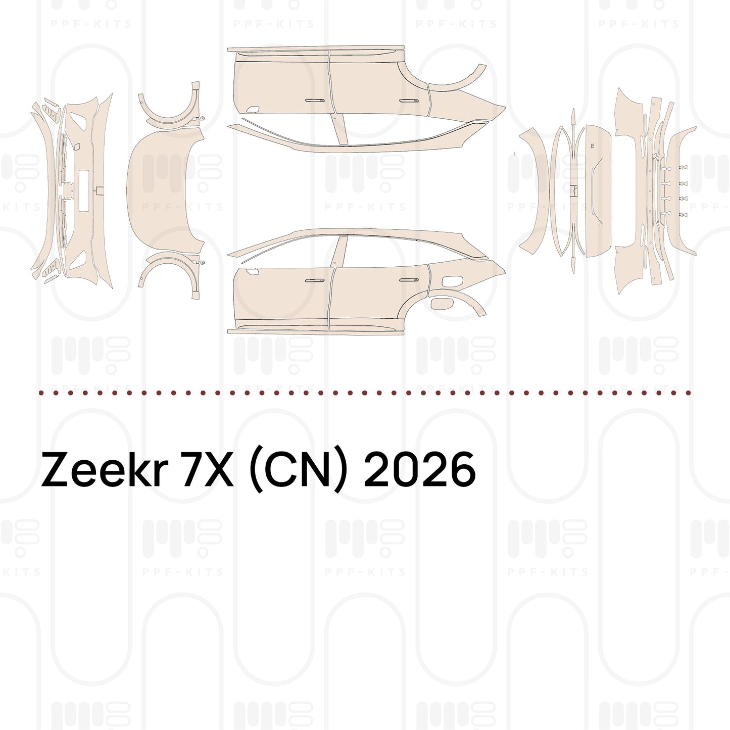 Voorgesneden PPF Zeekr 7X (CN) 2026